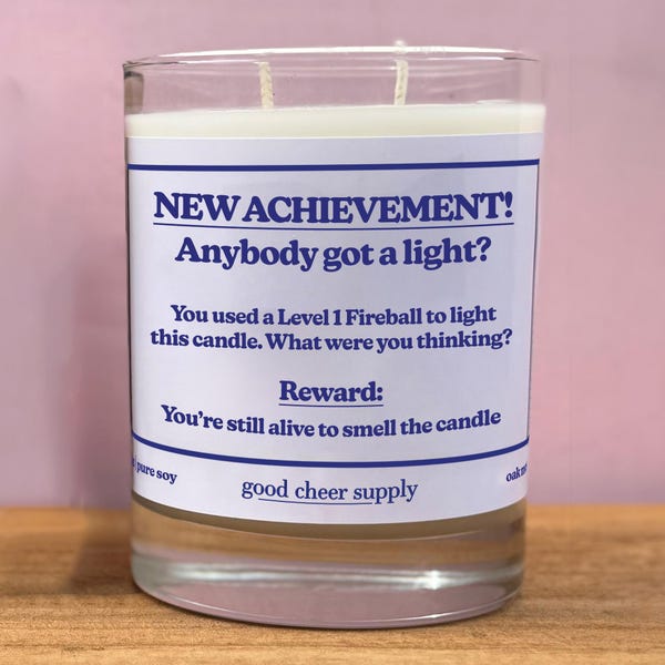 Fireball LVL 1, Dungeon Crawler Carl, Funny Gift, DND, Soy Wax Candle, Snarky, Princess Donut, Booktok, Gamer Gift, Gift for Nerds, LitRPG