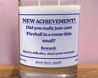 Cast Fireball, Dungeon Crawler Carl, Funny Gift, DND, Soy Wax Candle, Snarky, Princess Donut, Booktok, Gamer Gift, Gift for Nerds, LitRPG