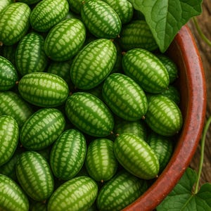 Cucamelon Seeds: Mexican Sour Gherkin, Mini Watermelon Fruit - 100 Seeds