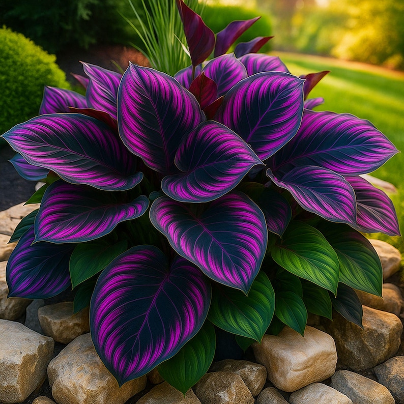 25 Purple Tip Calathea Seeds, Rare Tropical Indoor Plant, Vibrant Foliage, Easy to Grow, USA Seller, Beautiful flower, Fast Shipping