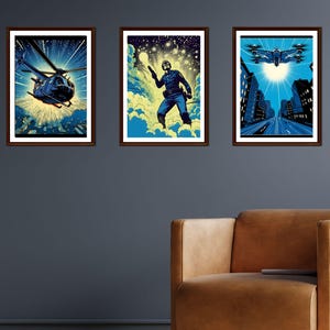 Police Pop Art Poster Set: Comic-Style Law Enforcement (Digital Download 11x14in JPEGs)