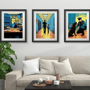 Comic Pop Art Polizei Poster Set: Polizei Wanddekor (11x14 Digital Download)