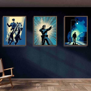 Comic Polizei Poster Set: Polizei Held (Digital Download 11x14 3er Set)