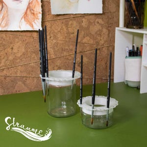 Brush Saver-tool: organiseer, droog en bescherm je kunstbenodigdheden. Flexibele borstelhouder voor potten. Voor aquarel- en gouachekunstenaars.