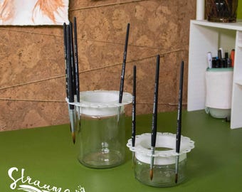 Brush Saver Tool – Organize, Dry & Protect Your Art Supplies. Flexible Brush Holder for Jars. For watercolor, gouache artists.