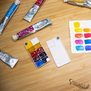 Mini Watercolor Palette – 9 Masters Colors | Tiny Travel Palette | Budget Artist Gift | Small Magnetic Palette for Sketchbook or Travel
