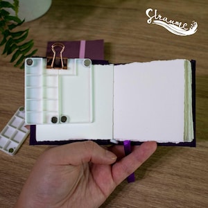 最小の水彩パレット 60 x 30 mm - マグネット付き 9 つのウェル | 外出先でのアーティスト向けに 3D プリント、小さなスケッチブックやミニマリストのアーティスト向け
