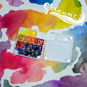 Paleta de acuarela personalizada hecha a mano con pinturas ShinHan: 11 colores profesionales, diseño ideal para viajes