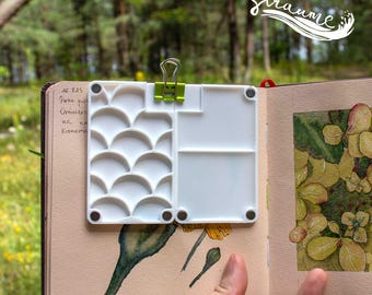 Esclusiva tavolozza di acquerelli da viaggio con 14 pozzetti / stampata in 3D e magnetica per un facile utilizzo