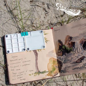 Mini paleta de acuarela con imanes, 11 compartimentos, impresa en 3D para artistas en movimiento, para pintar al aire libre, dibujar y pintar rápidamente.