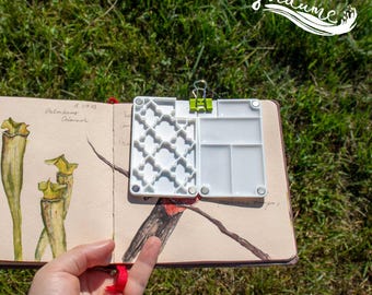 Thoughtful Gift for Artists - Compact Travel Watercolor Palette, Ceramic-Like Surface & Magnetic Clip - Perfect for Painting on the Go