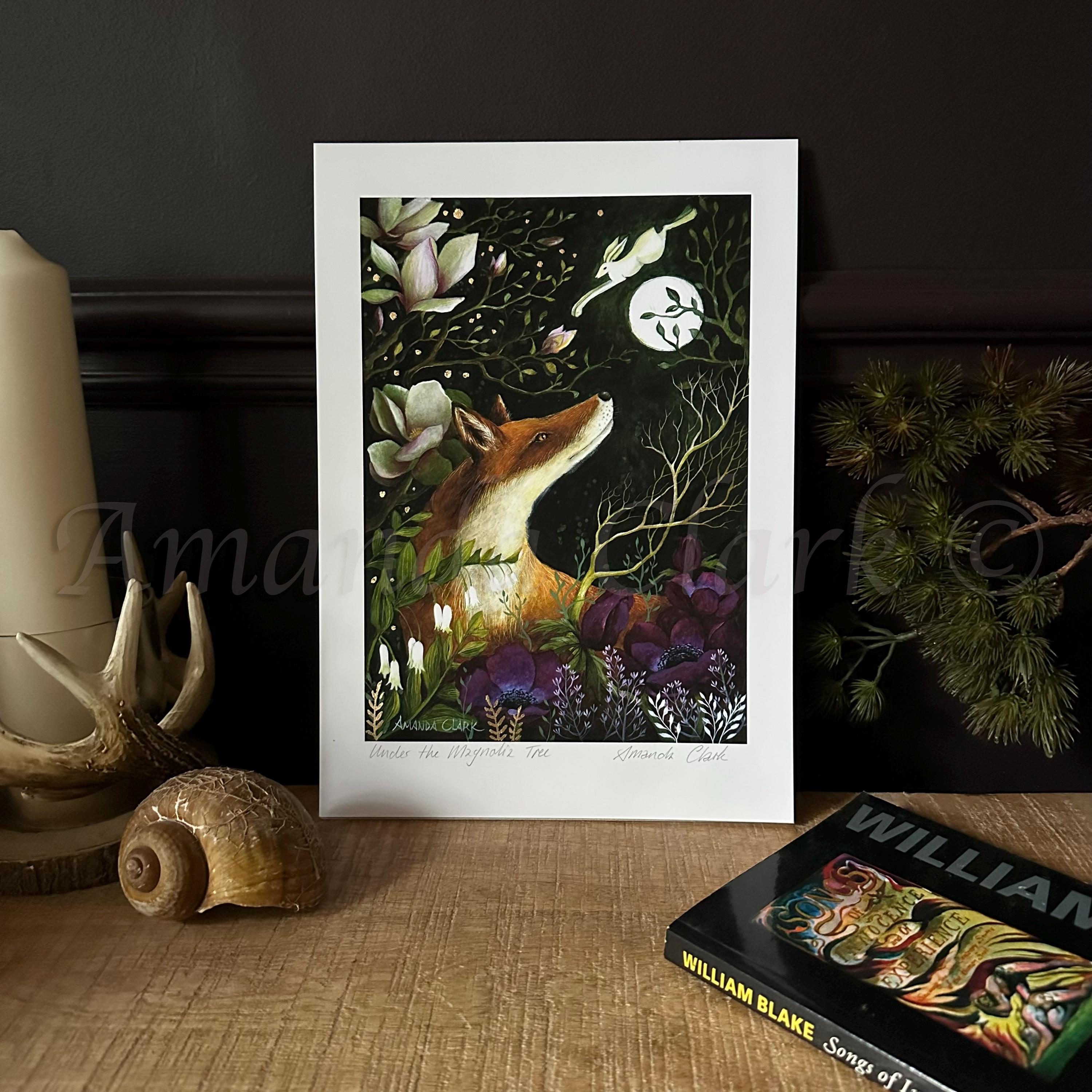 Whimsical Fox Art Print Titled 