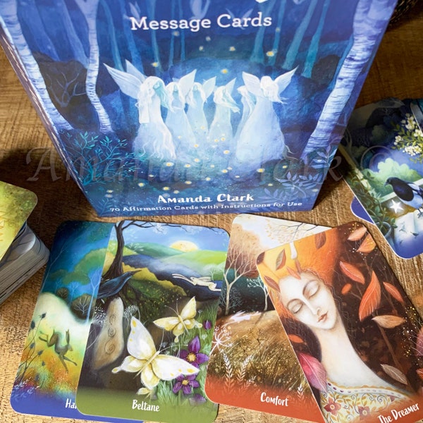 Cartes de message Earth Angels (70 cartes) par Amanda Clark - cartes d'affirmation, jeu de cartes de message, jeu de cartes d'artiste, art mural de rêve