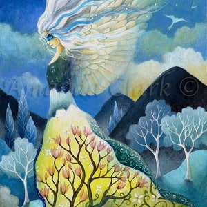 Goddess Art Print "Eriel" by Amanda Clark - Fairy Tale, Gold Leaf