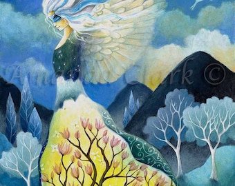 Goddess Art Print "Eriel" by Amanda Clark - Fairy Tale, Gold Leaf