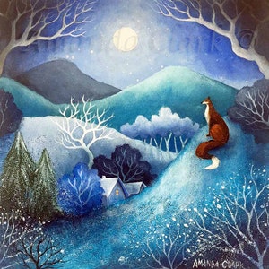 Estampe « Vue de Frost Hill » par Amanda Clark - Édition limitée, Paysage d'hiver