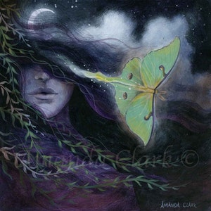 Goddess Print "Moth Flight" Limited Edition by Amanda Clark
