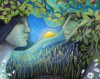 Mounted art print titled "Lammas" by Amanda Clark - pagan, summer, matted