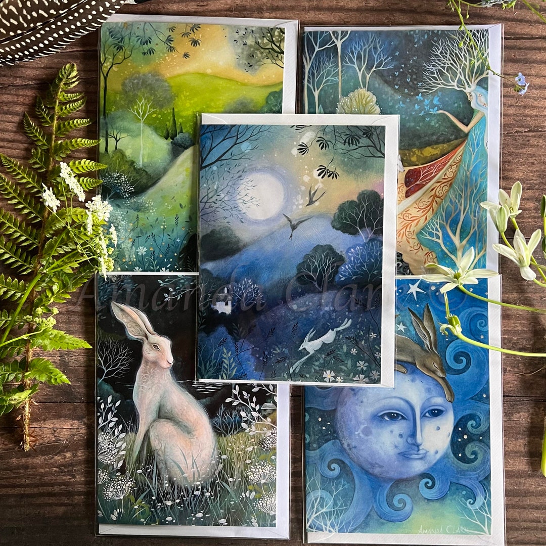Set of 5 Fairytale Greeting Cards by Amanda Clark Seasonal Greeting ...