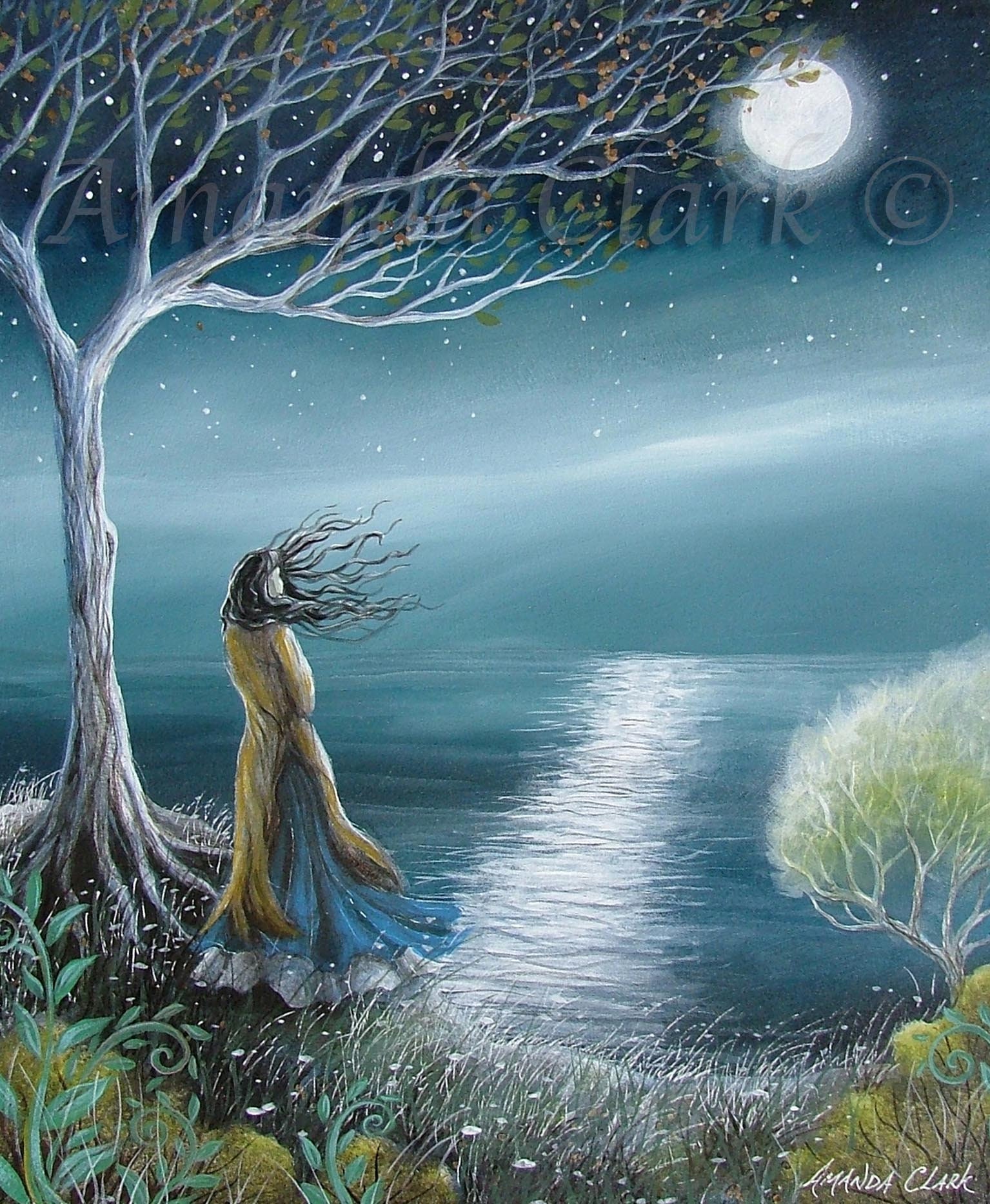 Mounted print titled 'The Wish' by Amanda Clark - seascape ar…