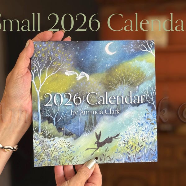Final Stock!! SMALL 2026 Wall Calendar by Amanda Clark - moon phase, pagan holidays, small size