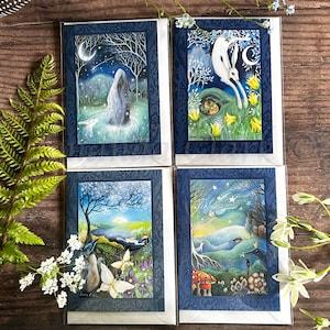 Ensemble de cartes de voeux Roue de l'année 1 – Cartes de contes de fées fantaisistes