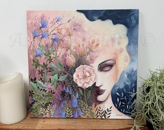 Goddess Canvas Artwork "Dreams of May" by Amanda Clark - Floral, Fairy Tale