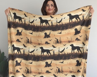 Couverture de laboratoire cadeau pour maman labrador, chasse à la silhouette Labrador, cadeau labrador noir, cadeaux labo chocolat, jeté de labo jaune, cadeau labrador