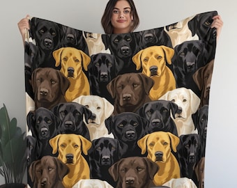 Couverture de laboratoire cadeau pour maman labrador, chasse à la silhouette Labrador, cadeau labrador noir, cadeaux labo chocolat, jeté de labo jaune, cadeau labrador