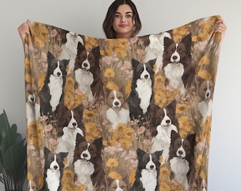 Border Collie Dog Blanket, Brown Border Collie, Gift for Border Collie Dog Mom, Gift for Border Collie Dog Owner, Border Collie Love My Dog