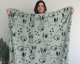 Boston Terrier Blanket Gift for Boston Dog Mom, Boston Terrier Gift Idea, Boston Terrier Throw, Gift for Boston Terrier Owner, Terrier Gifts