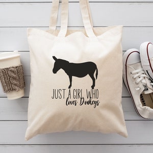 Donkey Mom Bag, Donkey Mom Gift, I Love My Donkey Tote Bag, Gift for Donkey Owner, Christmas Donkey Gifts for Mom, Present for Donkey Mom