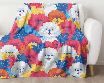 Manta de caniche, regalo de mamá de perro, ropa de cama para mascotas, nuevo regalo de cachorro, lanzamiento de sofá de felpa de pana, regalo de mamá caniche, regalo del día de las madres, decoración del hogar del perro