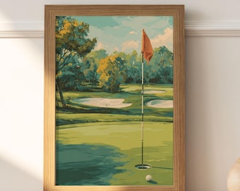Golf Poster Art Print For Golfers Gift Art Poster Gift For Father's Day Art Office Decor Work Hard Play Golf Art, Golf Typography, Retired