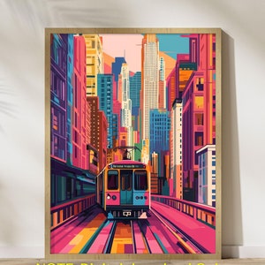 Chicago Art Digital Download, Illinois Art Poster Home Decor, Chicago Skyline Wandkunst, Chicago, Chicago Geschenke, druckbare Chicago Wandkunst