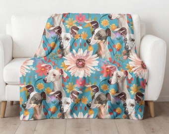 Italian Greyhound Blanket, Greyhound Mom Blanket, Retired Greyhound, Greyhound Blanket Pet Aparel, Pretty Gifts for Greyhound Lovers