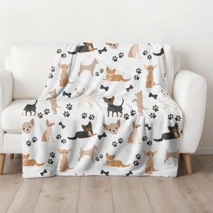 Chihuahua deken cadeau voor chihuahua moeder, chihuahua vader deken, cadeau voor chi-liefhebber, cadeau chihuahua-eigenaar, chi-hond moeder, cadeau chihuahua vader