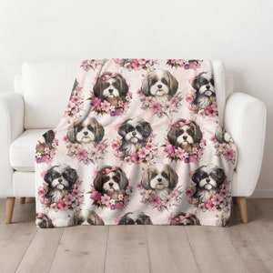 Shih Tzu Blanket for Shih Tzu Mom, Valentine Gift for Shih Tzu Mom, Shitzu Gift Idea, Shitzu Dog Throw, Shi Tzu Gift, Shih Tzu Vday Gifts