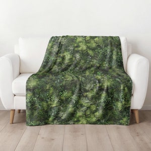 Manta de terciopelo verde musgo, manta de musgo, manta cottagecore, decoración cottagecore, manta forestcore, manta de sofá, manta de musgo