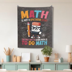 Math Classroom Tapestry, Gift For Math Teacher, Mathematics Gift, Math Lover Gift, Math Posters, Teacher Indoor Wall Tapestry,Math Classroom