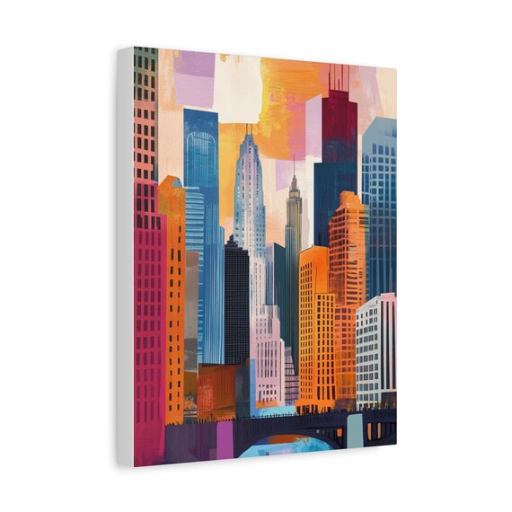 シカゴアートキャンバスプリント、イリノイアートホームデコレーション