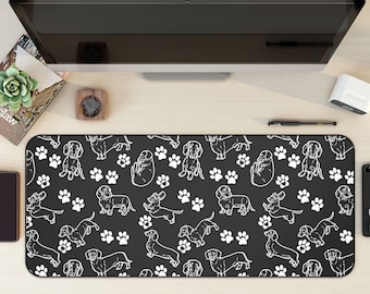 Weiner Dog Desk Mat, Dachshund Desk Mat, Doxie Mouse Pad, Dog Desk Mat, Weiner Dog Mousepad, Dog Desk Decor, Dachsund Desk Pad, Wiener Dog