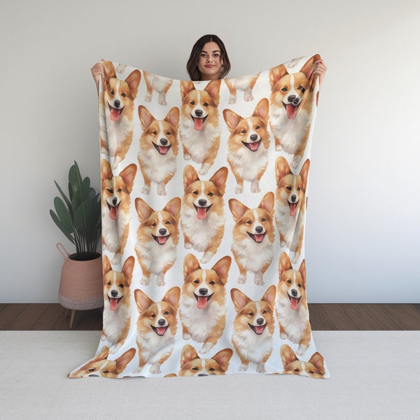 Corgi Blanket for Corgi Lover Soft Velveteen Blanket Lightweight but Warm and Cozy blanket for Corgi Gift for Corgi Lover Blanket Throw