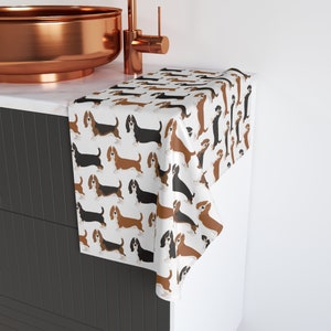 Basset Hound Towel, Hound Dog Gift, Bassett Hound Towel, Gift for Hound Lover, Basset Dad, Basset Hound Owner, Hound Puppy, Basset Fabric