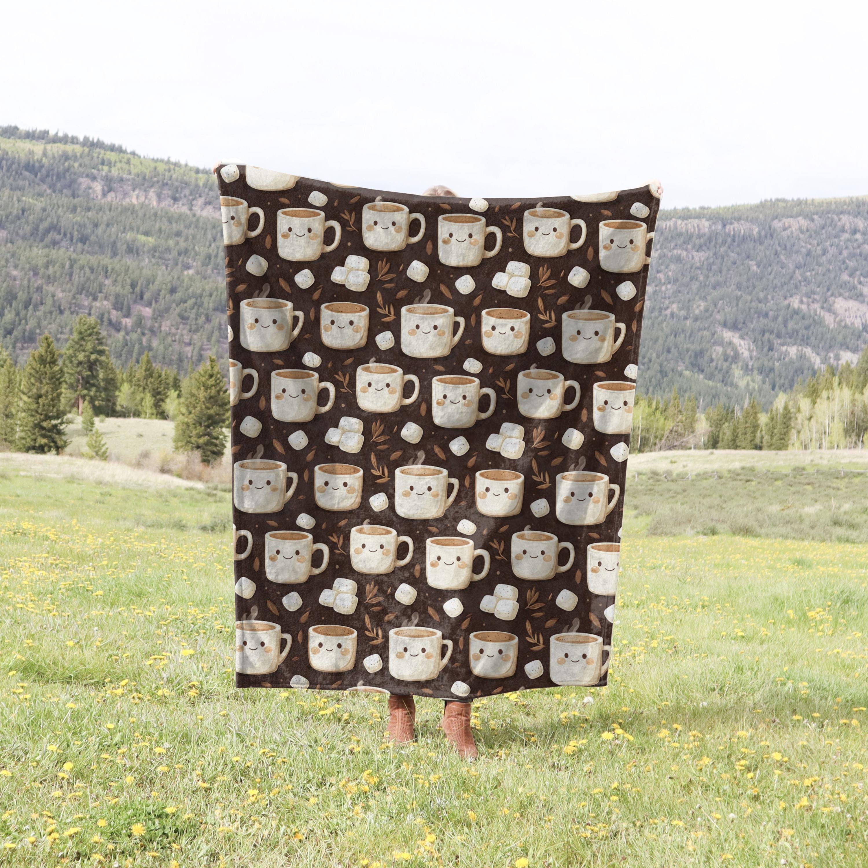 Hot Cocoa Chocolate Blanket, Hot Chocolate or Coffee Minky