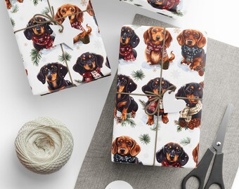 Cadeaupapier teckel, teckel inpakpapier, Weiner Dog-cadeaus, worsthond Aangepast papier, worstje, hondenpapier, teckelkerstmis