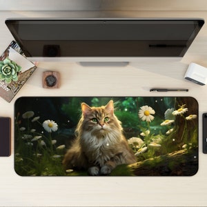 Catcore Cottage Schreibtischmatte, Katze Mousepad, Tier Schreibtischmatte, Gaming Mauspad, Anime Schreibtischmatte, Schreibtischunterlage für Arbeit, Spiel OfficeXL, Katze Themed Geschenk