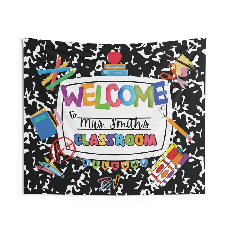 Custom Teacher Classroom Tapestry, Back to School Gifts, Teacher