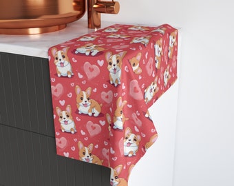 Corgi Towel, Corgi VDay Gift, Corgi Dog Hand Towel, Mothers Day Corgi, Corgi Puppy, Pembroke Welsh Corgi Gift Idea, Corgi Tea Towel