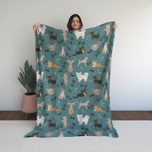 Chihuahua deken cadeau voor chihuahua moeder, chihuahua vader deken, cadeau voor chi-liefhebber, cadeau chihuahua-eigenaar, chi-hond moeder, cadeau chihuahua vader
